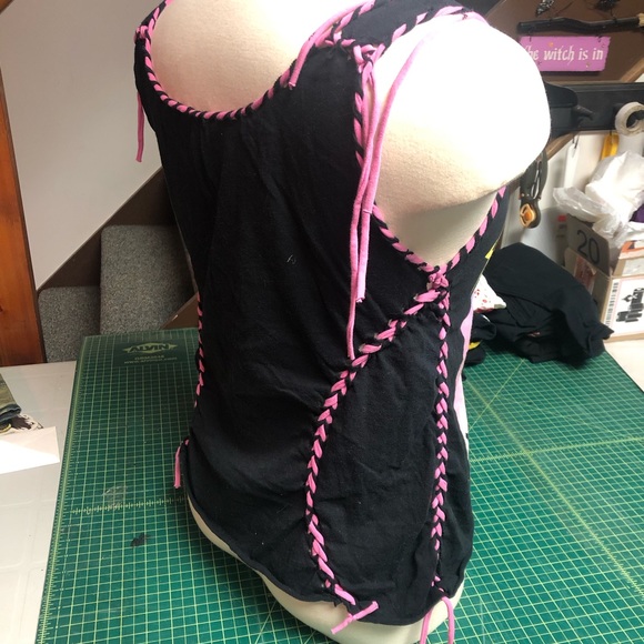 Large/XL Toxic Holocaust Pink lace up top Metal Punk Thrash - Picture 3 of 4